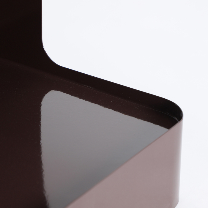 Noptiera sculpturala din metal maro cu finisaj lucios pentru dormitor [3]