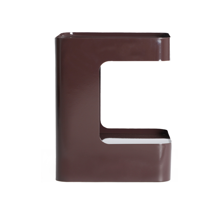 Noptiera sculpturala din metal maro cu finisaj lucios pentru dormitor [2]