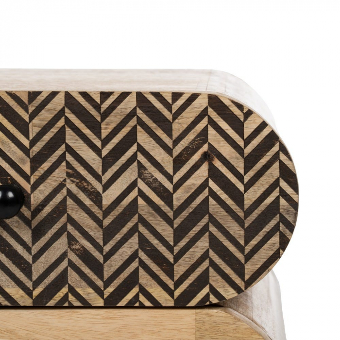 Noptiera mango cu sertare & decor chevron [8]