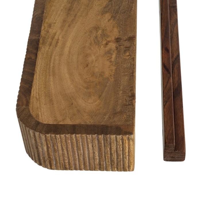 Noptieră suspendată din lemn de mango cu format alungit și front striat [6]