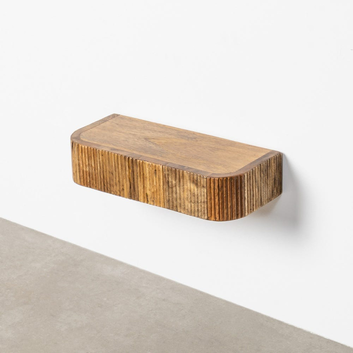 Noptieră suspendată din lemn de mango cu textură striată [10]