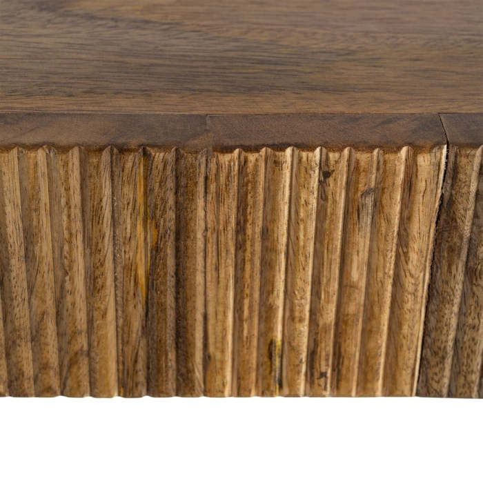 Noptieră suspendată din lemn de mango cu textură striată [4]