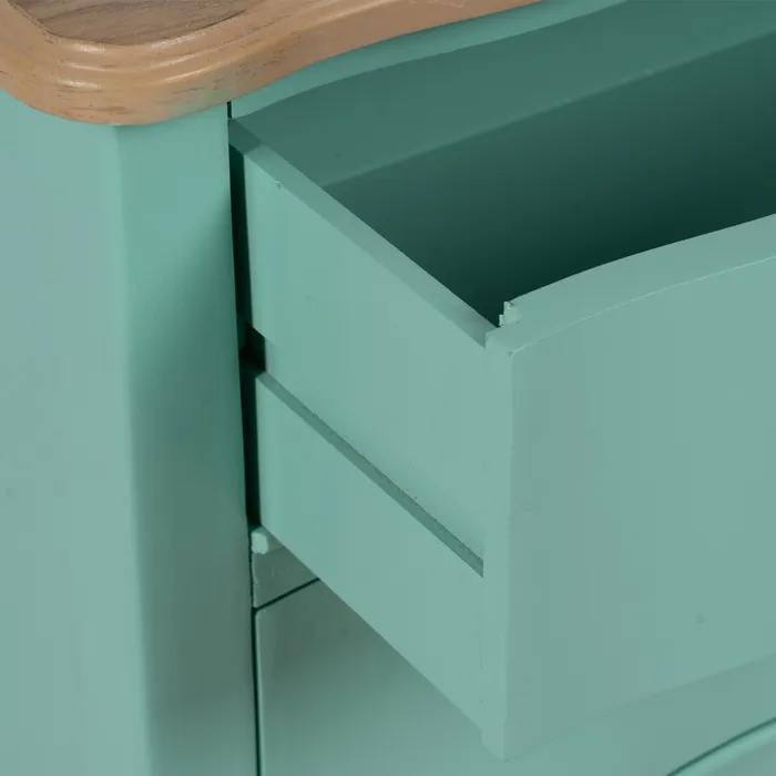 Masuta lemn turcoaz moderna|Mobilier decor colorat [5]