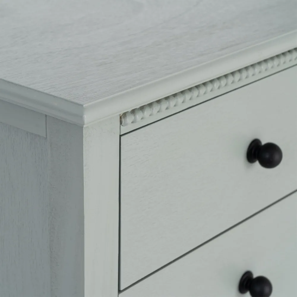 Noptieră verde deschis din mdf si lemn de pin cu 3 sertare 43x33x61 cm [5]