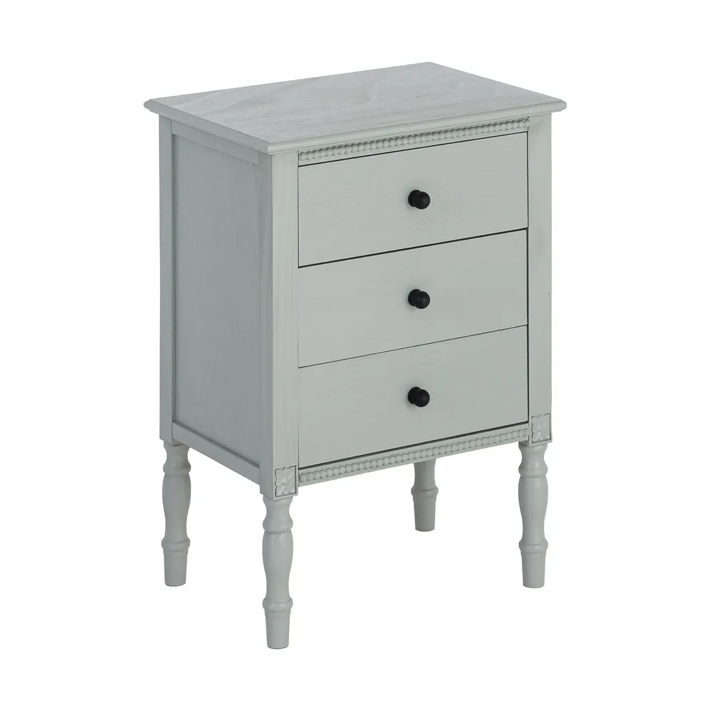 Noptieră verde deschis din mdf si lemn de pin cu 3 sertare 43x33x61 cm [2]