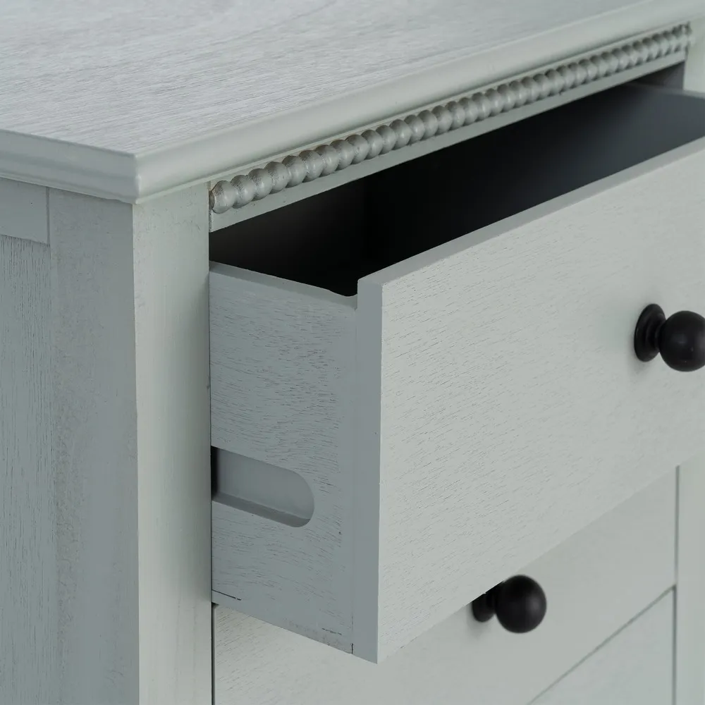 Noptieră verde deschis din mdf si lemn de pin cu 3 sertare 43x33x61 cm [9]