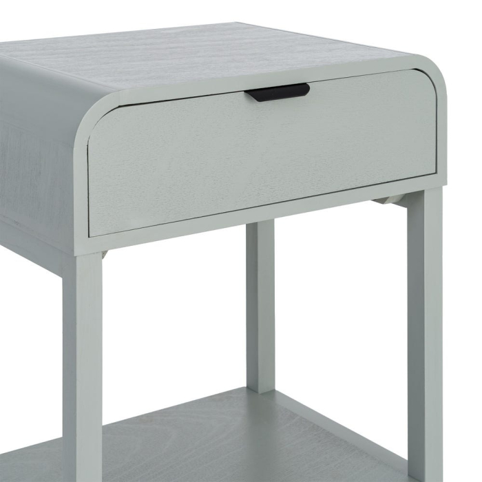 Noptieră verde deschis din mdf si lemn de pin cu sertar si raft 48x35x61 cm [5]