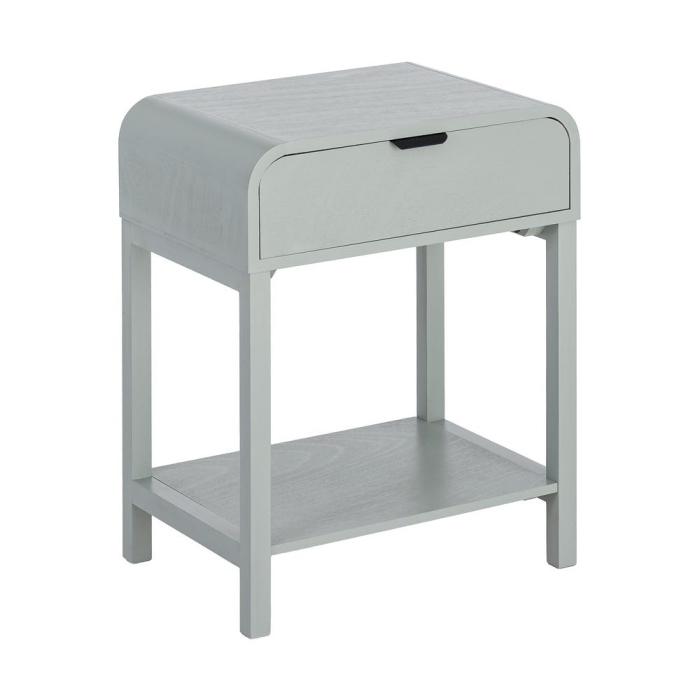 Noptieră verde deschis din mdf si lemn de pin cu sertar si raft 48x35x61 cm [3]