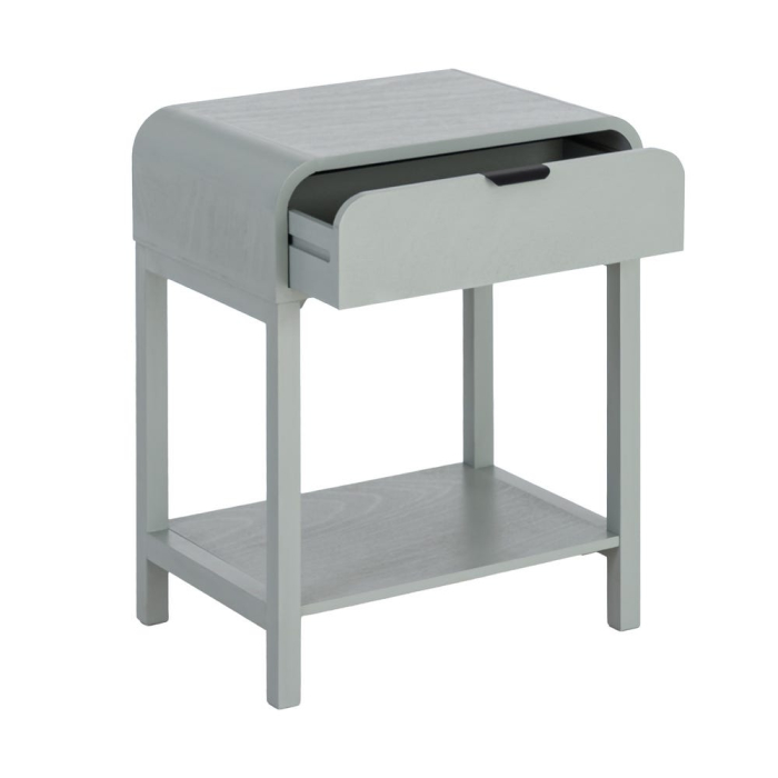 Noptieră verde deschis din mdf si lemn de pin cu sertar si raft 48x35x61 cm [4]