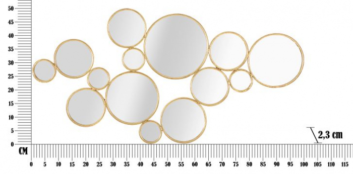 Oglinda metalica aurie 14 cercuri stil glam|creativdeco.ro [6]