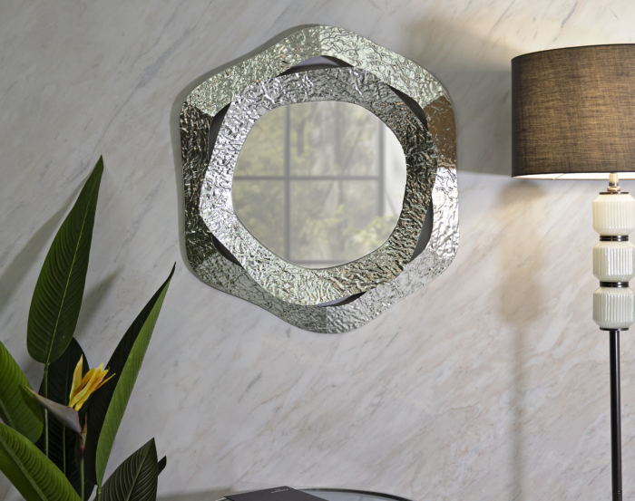 Oglinda metalica asimetrica | Design contemporan | CreativDeco [2]