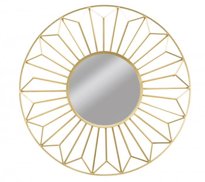 Oglinda rotunda Glam cu rama aurie - Design impresionant | CreativDeco [1]