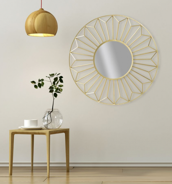 Oglinda rotunda Glam cu rama aurie - Design impresionant | CreativDeco [7]