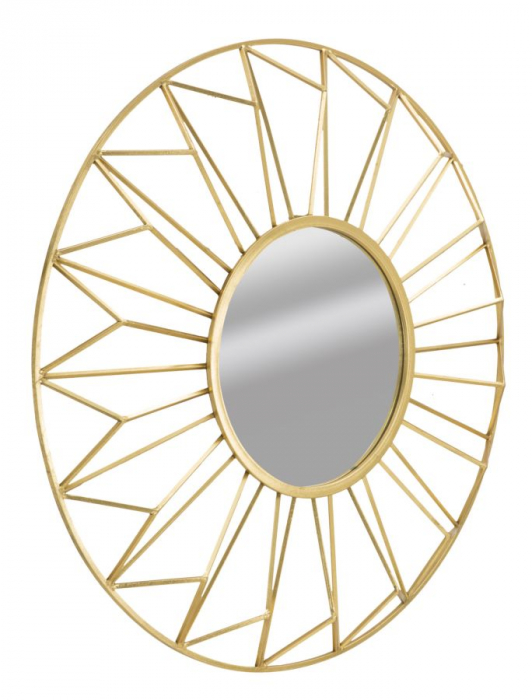 Oglinda rotunda Glam cu rama aurie - Design impresionant | CreativDeco [2]