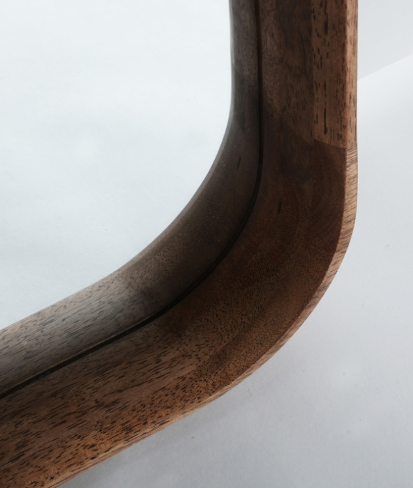 Oglinda arcuita cu rama din lemn maro Lubeca 40 x 150 cm [3]