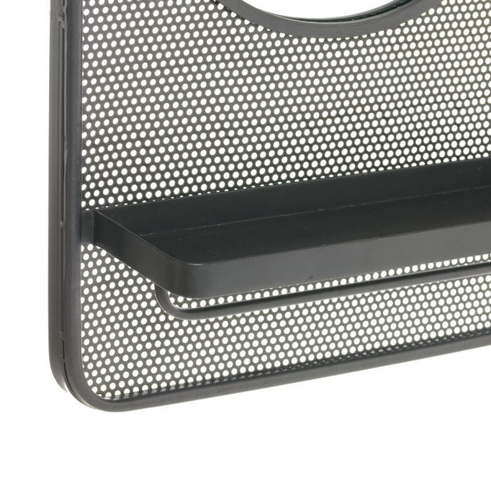 Oglindă cu raft din metal negru perforat [4]