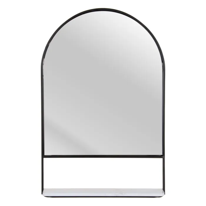 oglinda metal negru cu raft decor hol baie CreativDeco [1]