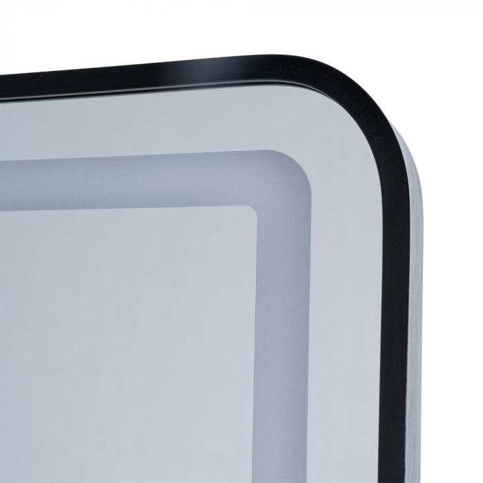 Oglindă de dressing cu lumină LED și ramă neagră din aluminiu [4]