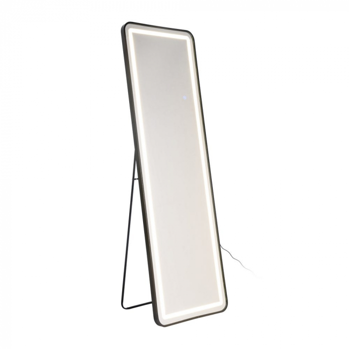 Oglindă de dressing cu lumină LED și ramă neagră din aluminiu [2]