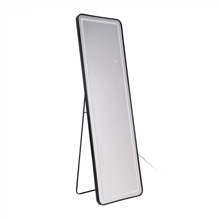 Oglindă de dressing cu lumină LED și ramă neagră din aluminiu [3]