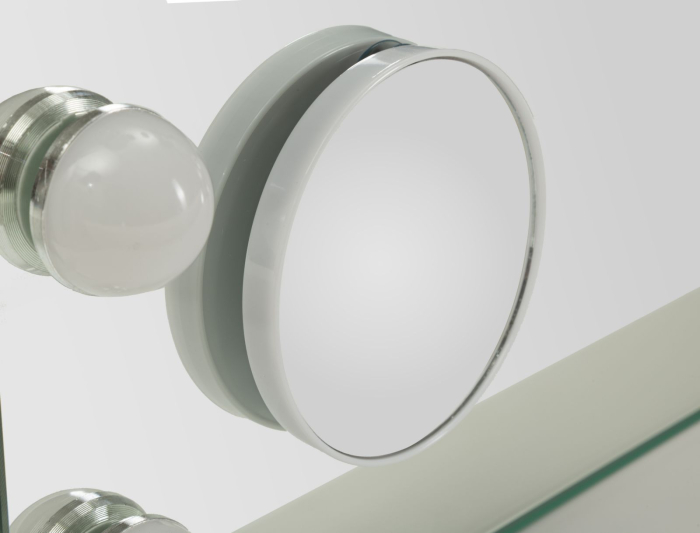 Oglinda de masa cu LED si rama alba din fier 55x43 cm [5]