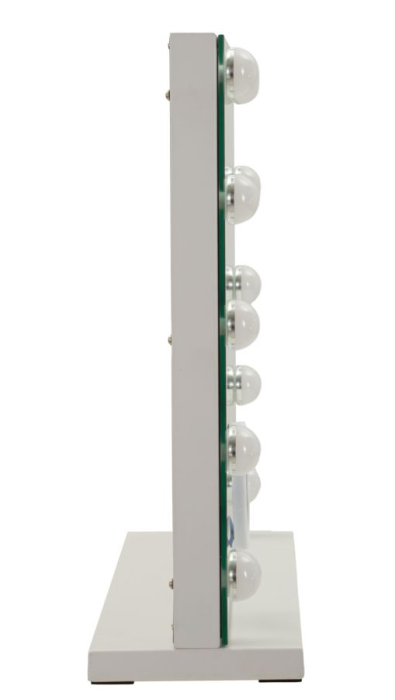 Oglinda de masa cu LED si rama alba din fier 55x43 cm [8]