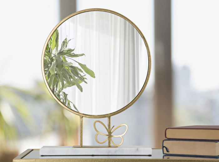 Oglinda de masa cu fluturas - Decor feminin delicat | CreativDeco [2]