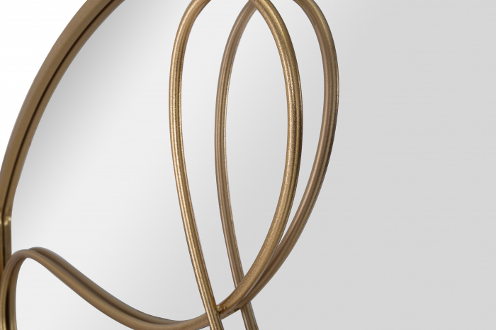 Oglinda perete Art, fier/MDF, auriu - creativdeco.ro [4]