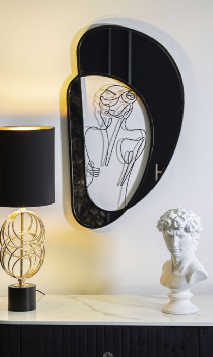 Oglinda artistica rama metalica neagra CreativDeco [5]