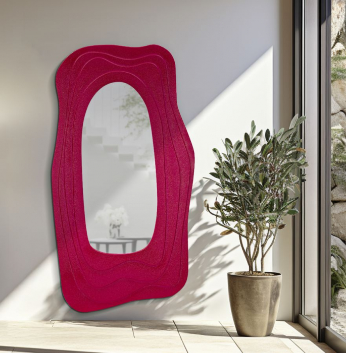 Oglinda asimetrica fuxia | Decor indraznet | CreativDeco [2]