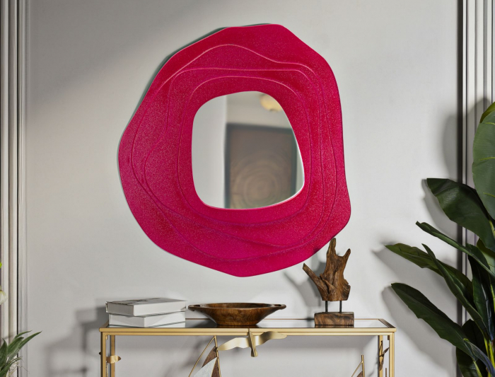 Oglinda asimetrica fuxia | Decor expresiv | CreativDeco [2]