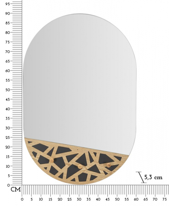 Oglinda Ovala cu Cuier Integrat Functionalitate Eleganta CreativDeco [6]