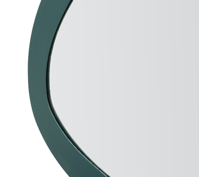 Oglinda de perete cu forma organica si rama albastru verzui din MDF si metal 71x48 cm [3]