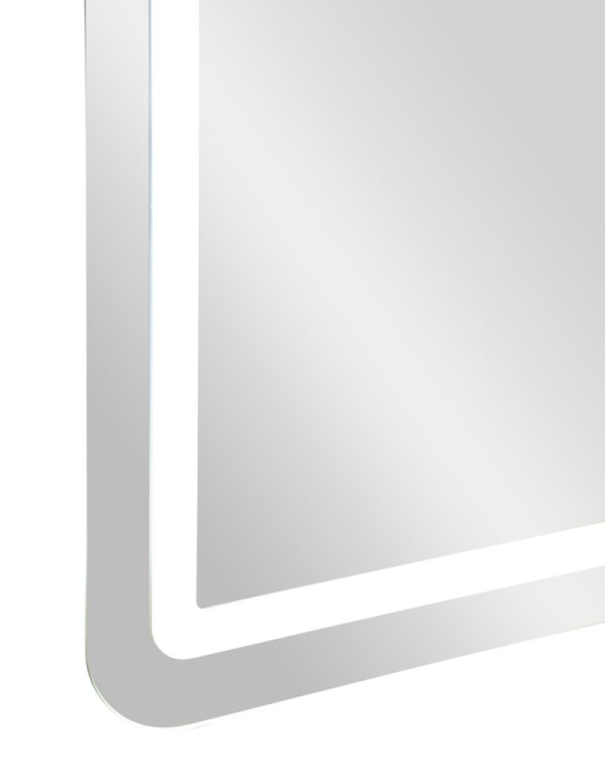 Oglinda de perete cu LED dreptunghiulara cu design minimalist si finisaj argintiu 60x80 cm [4]