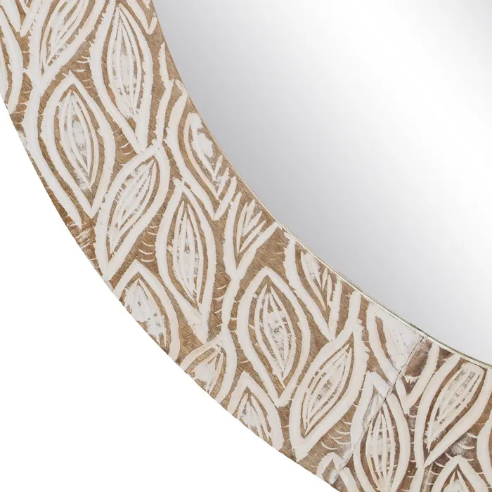 Oglinda rotunda lemn alb uzat sofisticata|Oglinzi elegante si moderne [3]