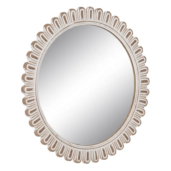 Oglinda rotunda lemn alb uzat eleganta|Oglinzi moderne si chic [2]