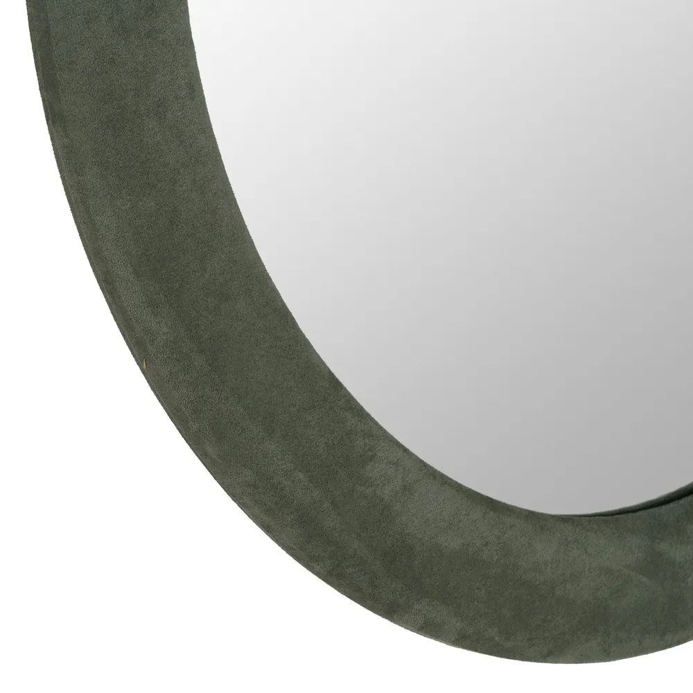 Oglinda rotunda moderna cu rama textila verde - CreativDeco [5]