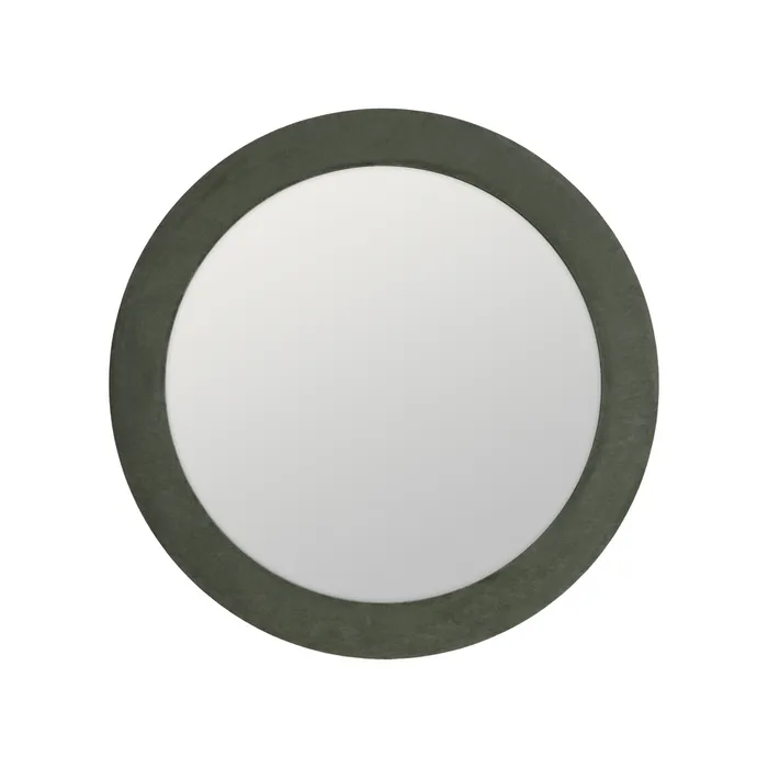 Oglinda rotunda moderna cu rama textila verde - CreativDeco [1]