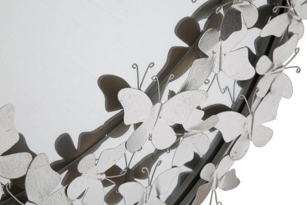 Oglinda Rotunda Fluturi, fier argintiu - CreativDeco.ro [3]