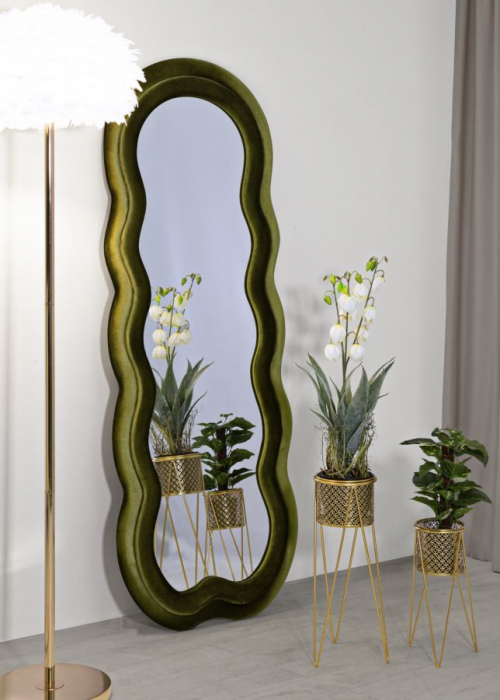 Oglinda Rama Catifea Verde Decor Sofisticat CreativDeco [2]
