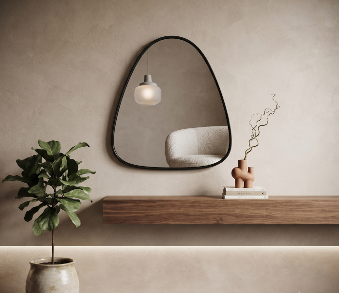 Oglinda de perete neagra Abstract decor modern [2]