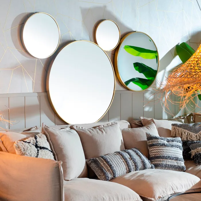 oglinda rotunda aurie pentru amenajari luxuriante | CreativDeco [6]
