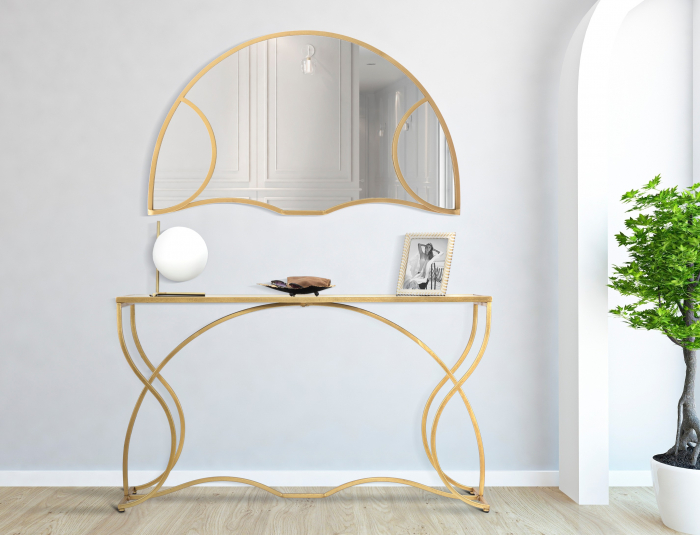 Oglinda Sunshine, fier/MDF, auriu - creativdeco.ro [2]