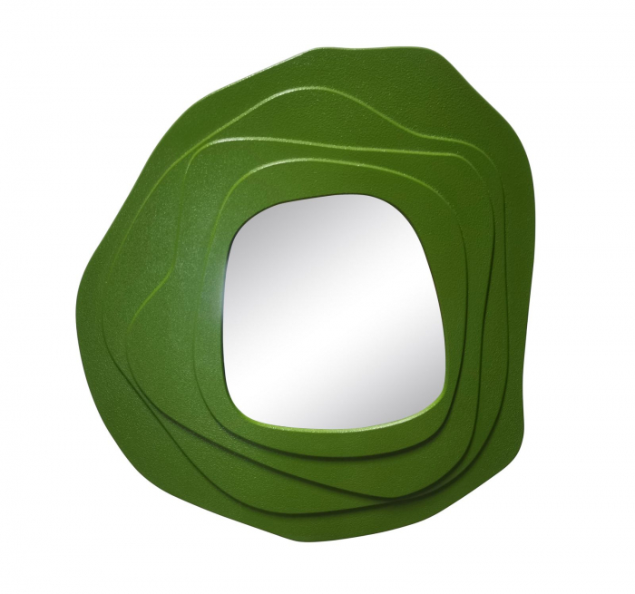 Oglinda asimetrica verde | Design revigorant | CreativDeco [1]