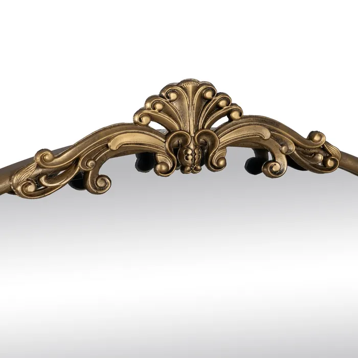 oglinda metalica aurie antichizata cu raft practic | CreativDeco [6]