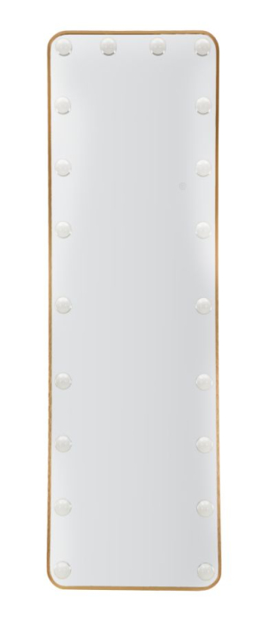 Oglinda de podea cu LED dreptunghiulara din aluminiu auriu 45x160 cm [2]