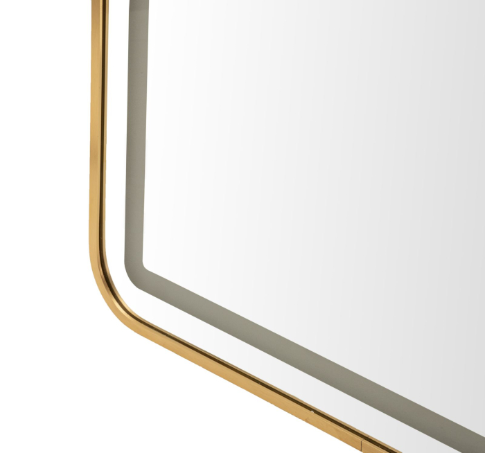 Oglinda de podea cu LED dreptunghiulara din aluminiu auriu 38x160 cm [9]