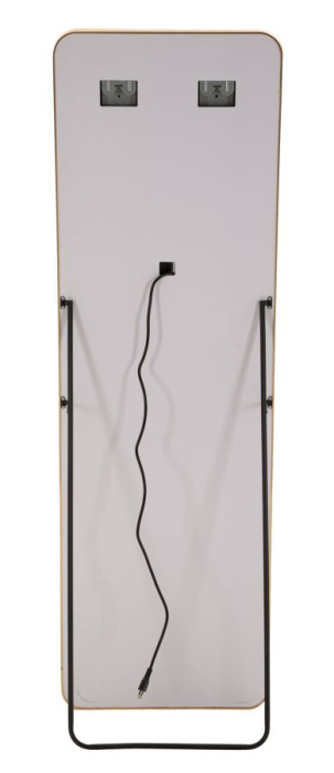Oglinda de podea cu LED dreptunghiulara din aluminiu auriu 38x160 cm [10]