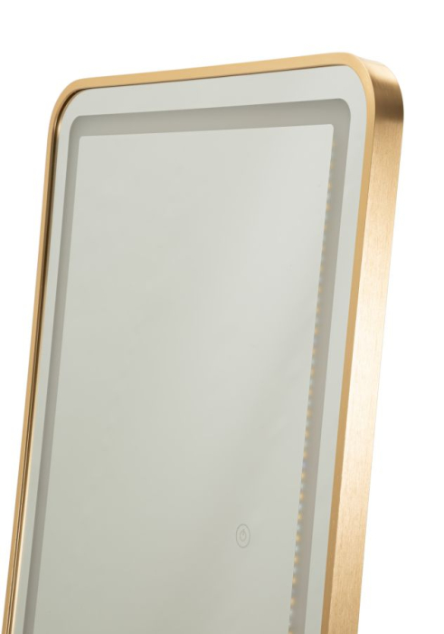 Oglinda de podea cu LED dreptunghiulara din aluminiu auriu 38x160 cm [6]