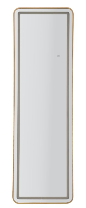 Oglinda de podea cu LED dreptunghiulara din aluminiu auriu 38x160 cm [3]